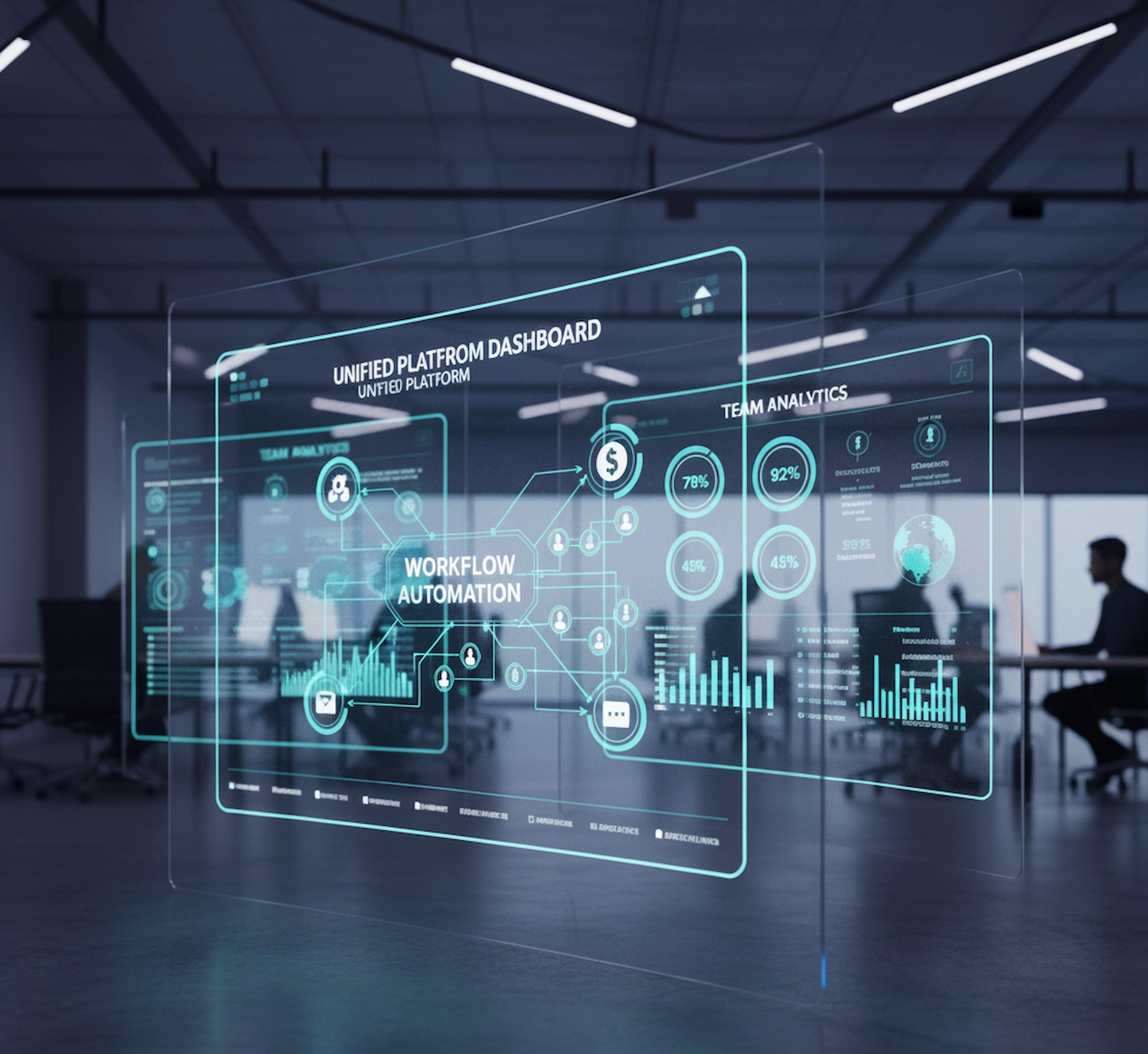 Warmmystudio unified platform dashboard showing workflow automation and team analytics